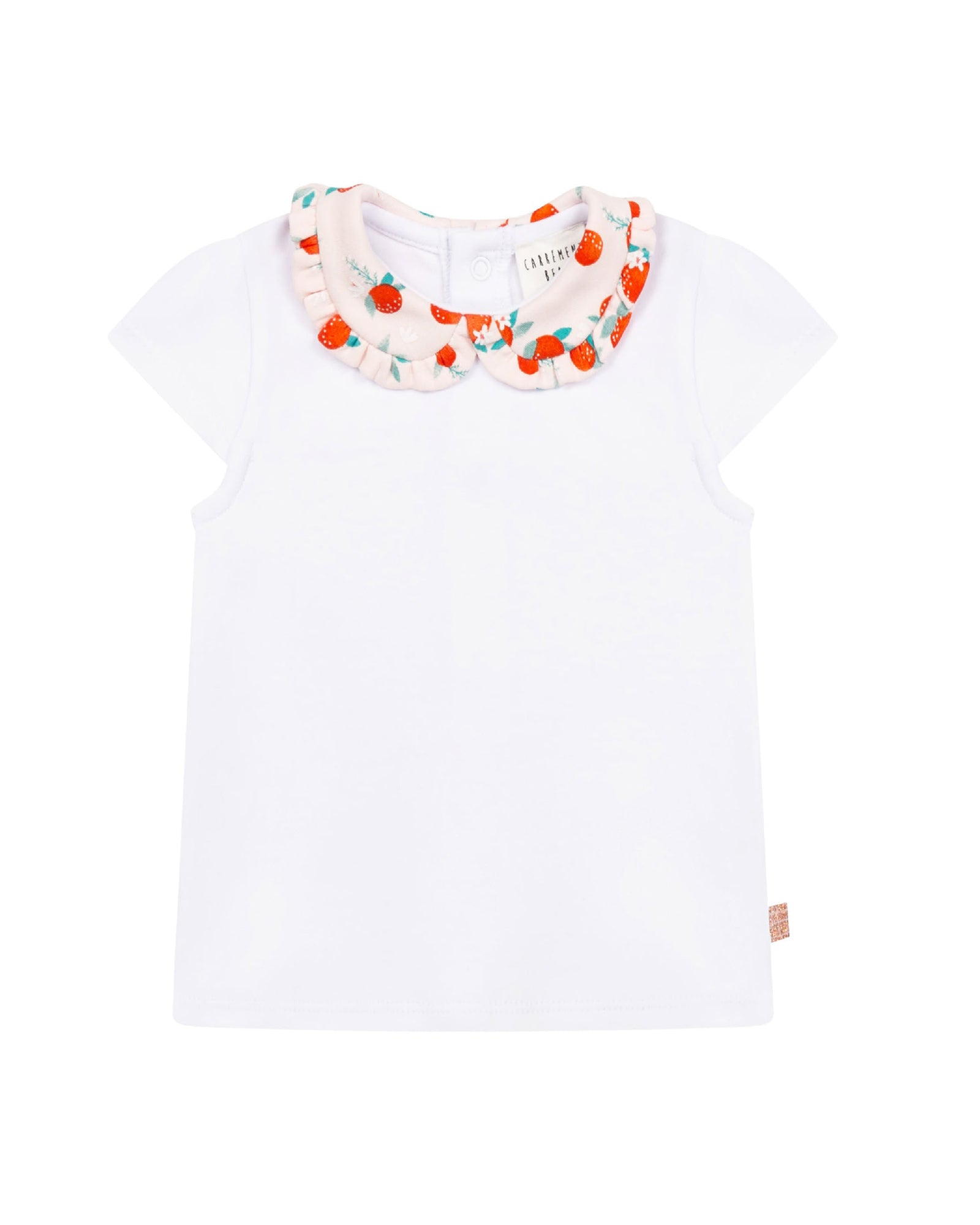 Short-sleeved cotton T-shirt - White Pink