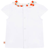 Short-sleeved cotton T-shirt - White Pink
