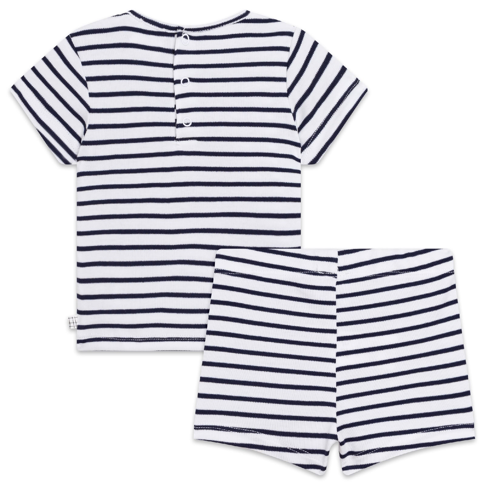 Pyjama 2 pieces en coton - Blanc Bleu