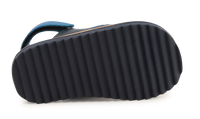 Sandales à velcro en cuir - Bleu Tonnerre