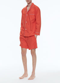 Cotton poplin pyjamas - Coral