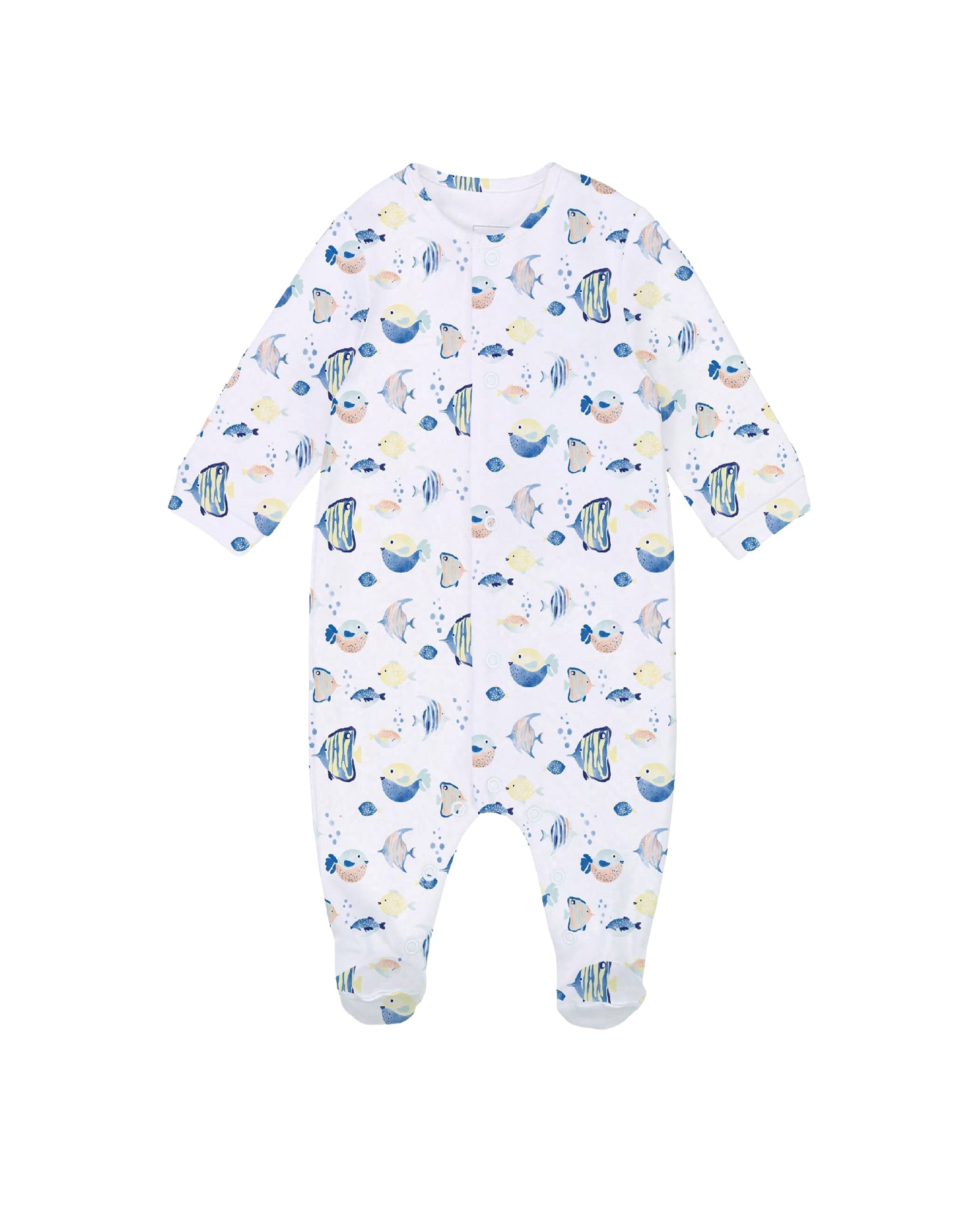 Pyjama motif poisson en coton - Blanc