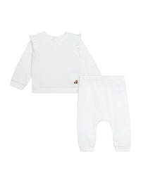 Ensemble sweat pantalon en coton - Blanc
