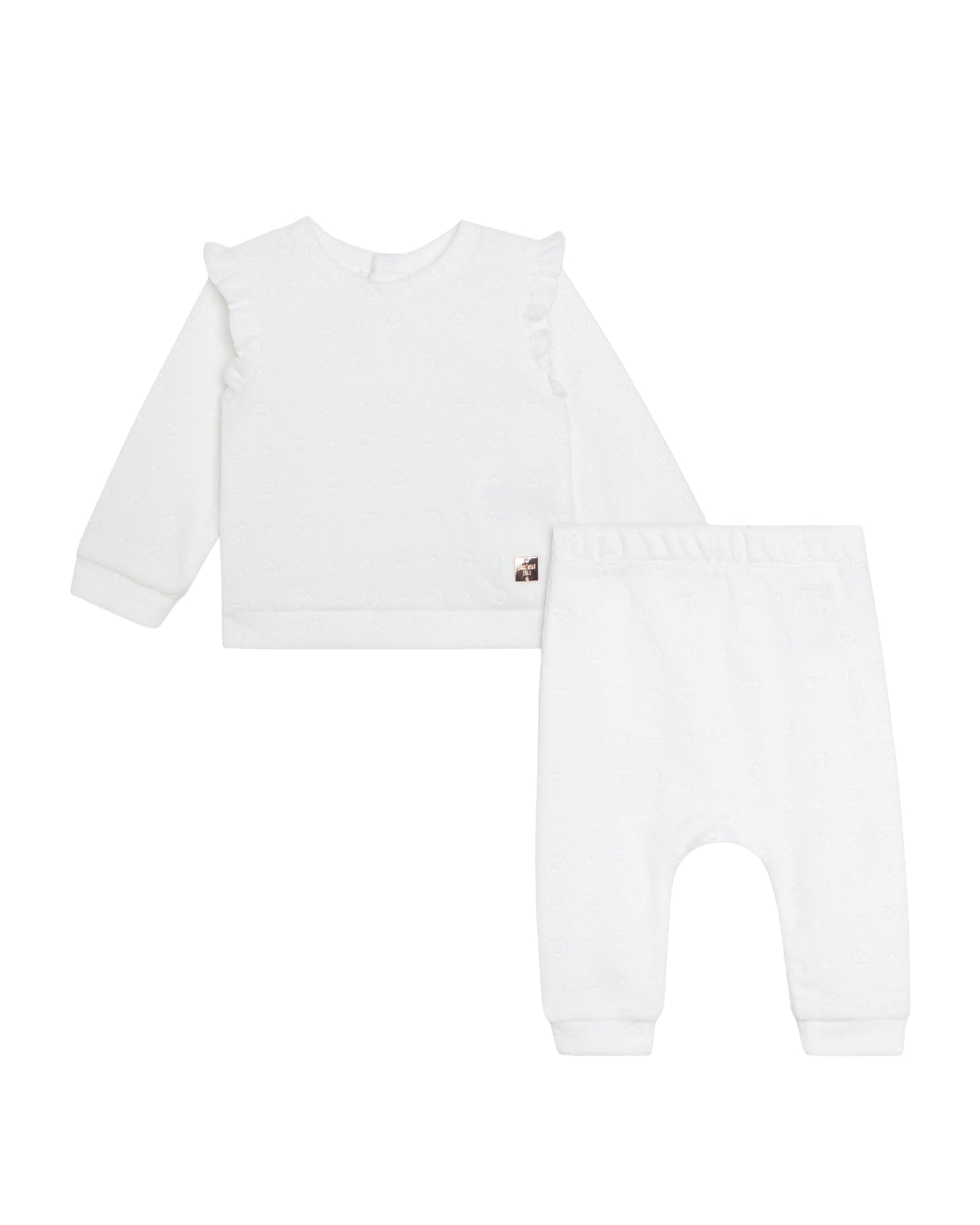 Ensemble sweat pantalon en coton - Blanc