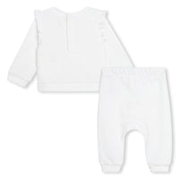Ensemble sweat pantalon en coton - Blanc