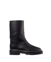 Yari leather boots with shearling lining - Black & Natural