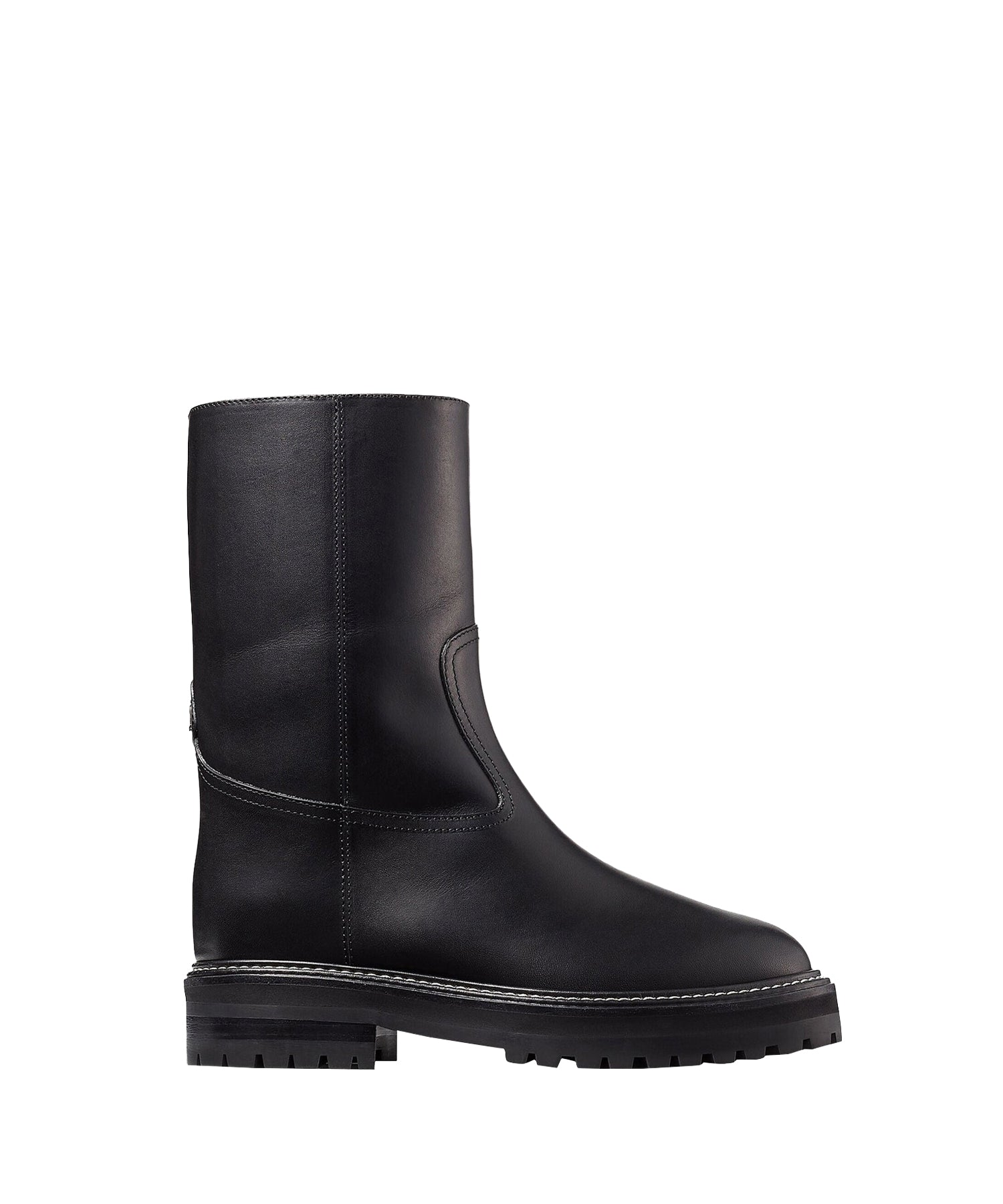 Yari leather boots with shearling lining - Black & Natural