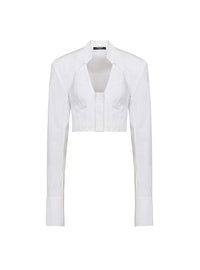 Short long-sleeved shirt - White
