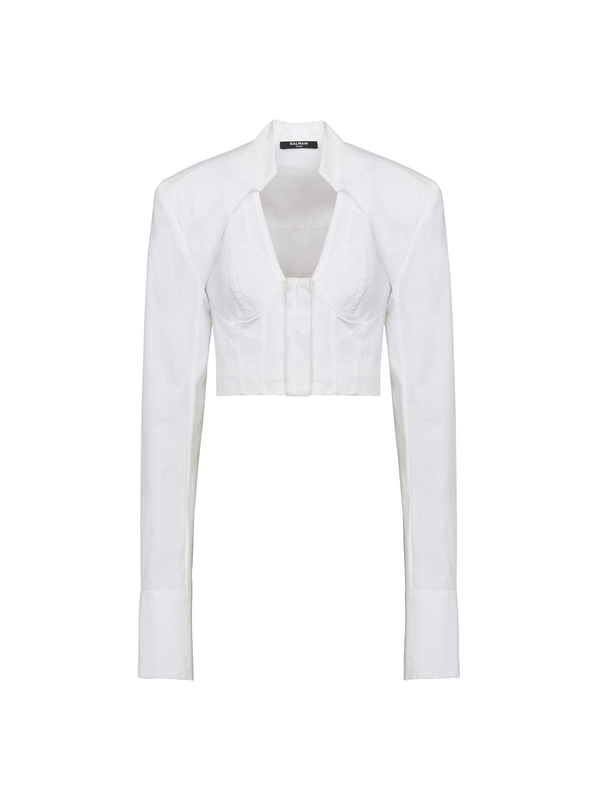 Short long-sleeved shirt - White