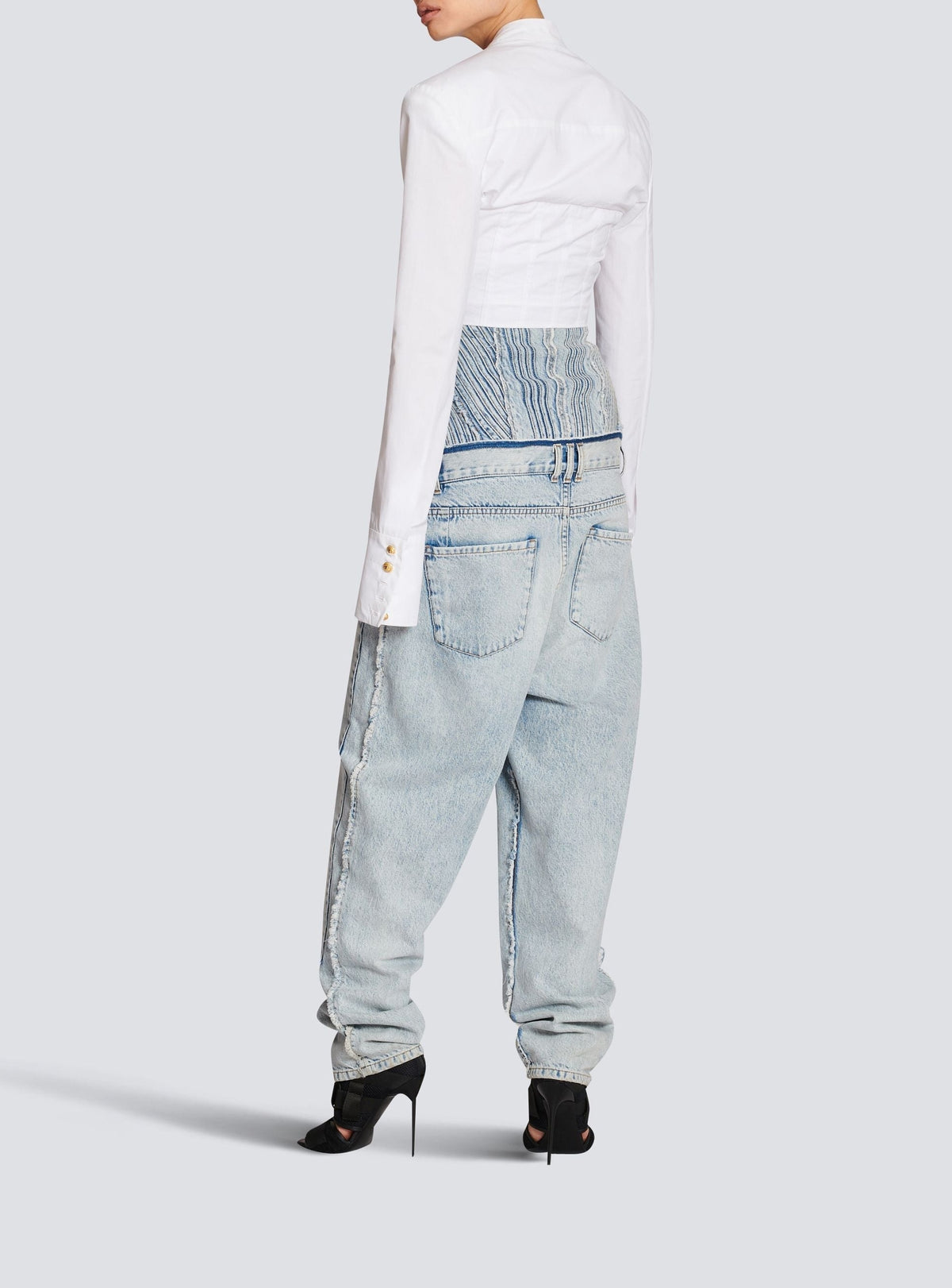 Short long-sleeved shirt - White