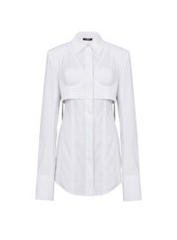 Chemise longue en popeline - Blanc