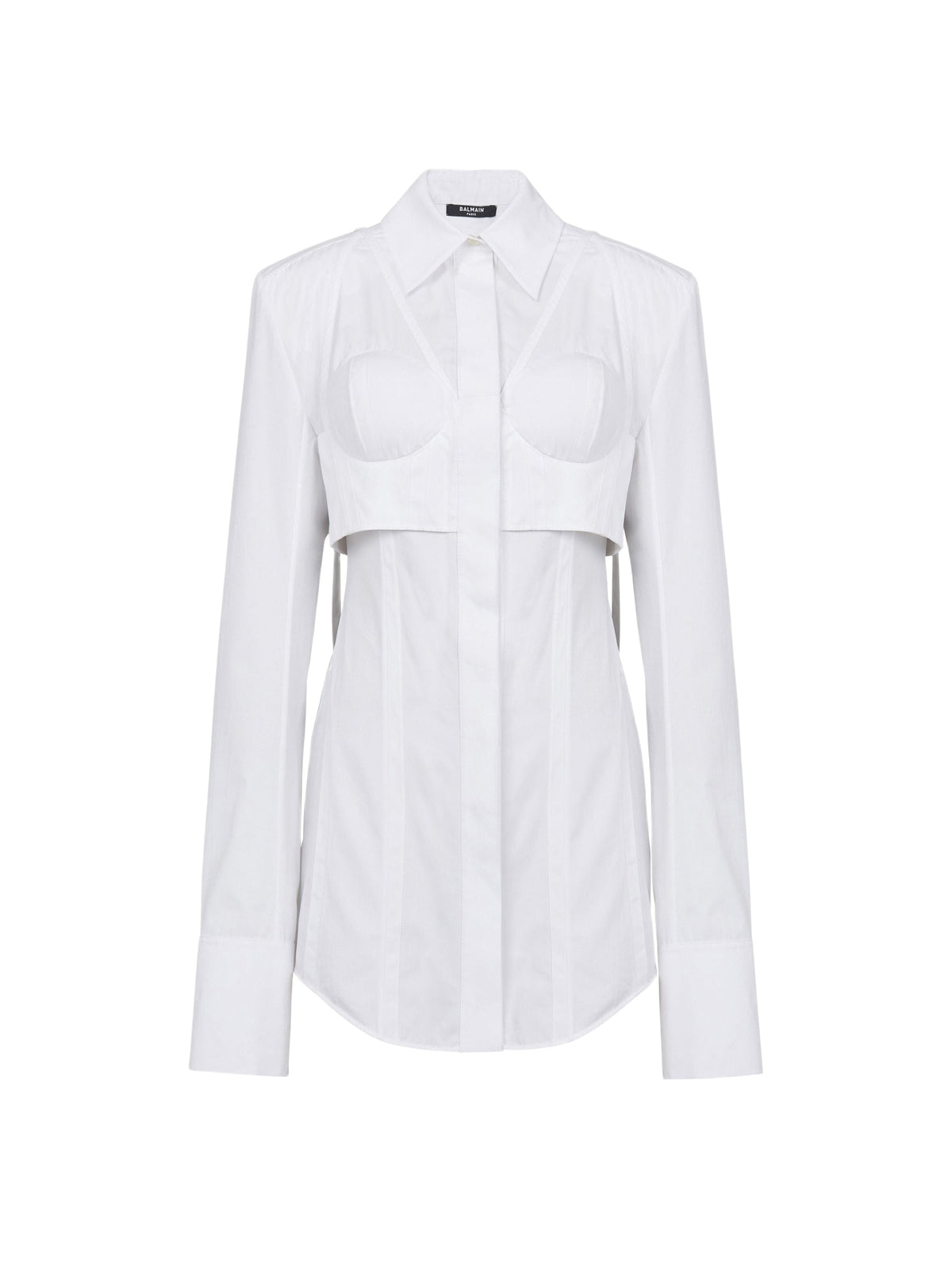 Chemise longue en popeline - Blanc