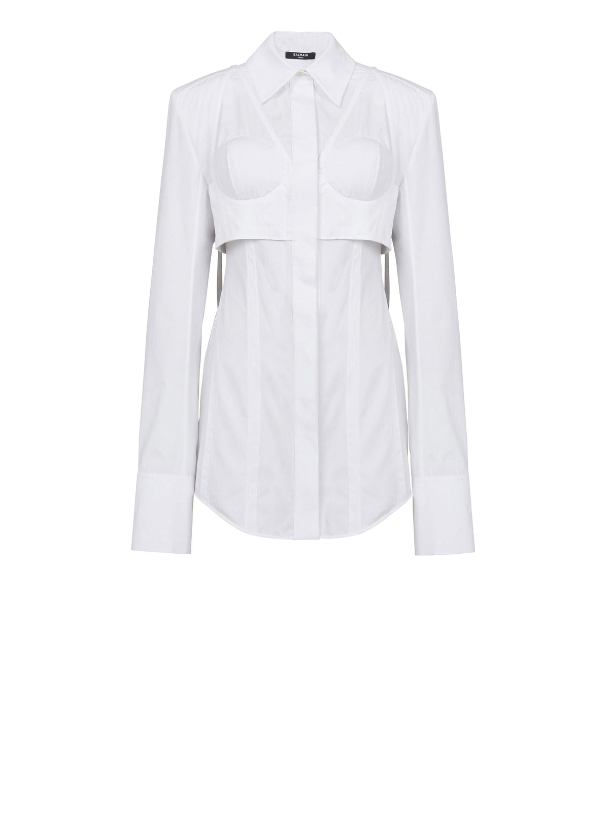 Chemise longue en popeline - Blanc