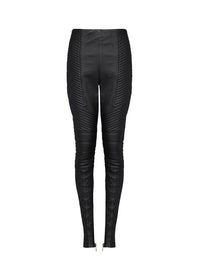 Pantalon slim en cuir - Noir