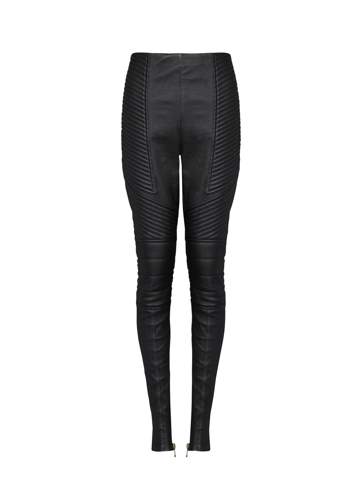 Pantalon slim en cuir - Noir