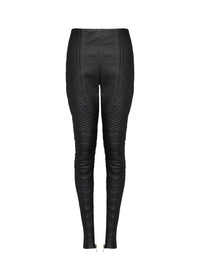 Pantalon slim en cuir - Noir