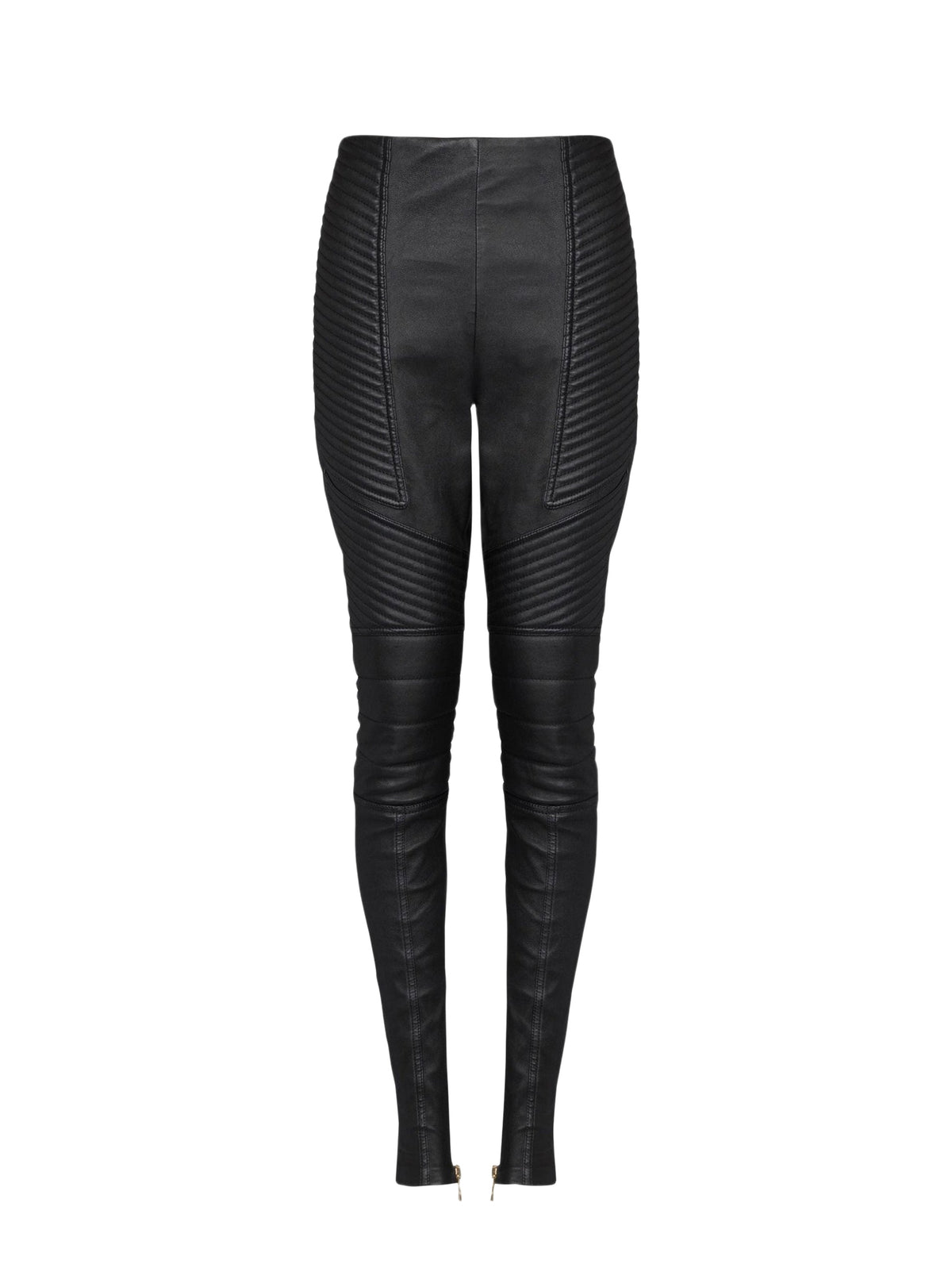 Pantalon slim en cuir - Noir