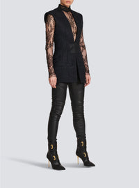 Blazer sans manches en dentelle - Noir