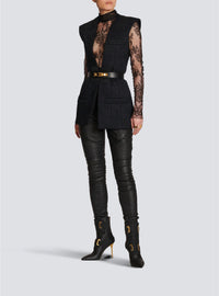 Blazer sans manches en dentelle - Noir