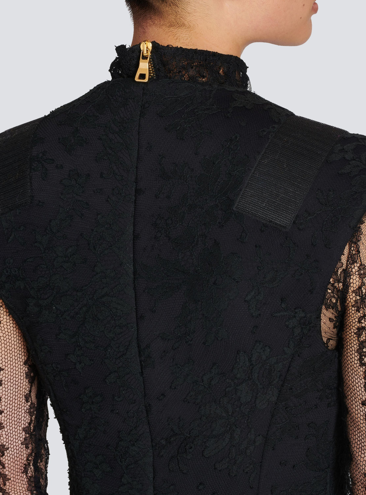 Blazer sans manches en dentelle - Noir