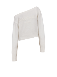 Pull en tricot à épaules dénudées - Blanc