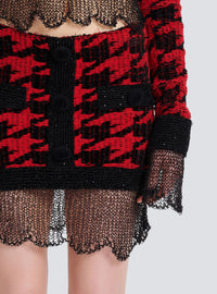 Jupe destroy en maille - Noir & Rouge