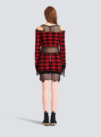 Jupe destroy en maille - Noir & Rouge