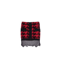 Jupe destroy en maille - Noir & Rouge