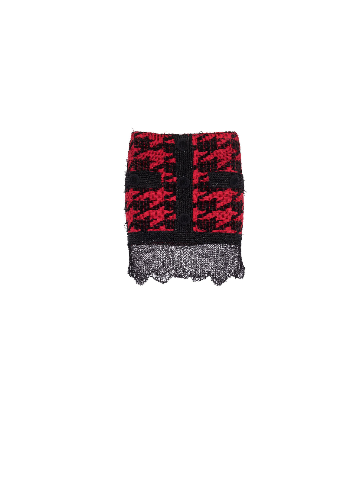 Jupe destroy en maille - Noir & Rouge