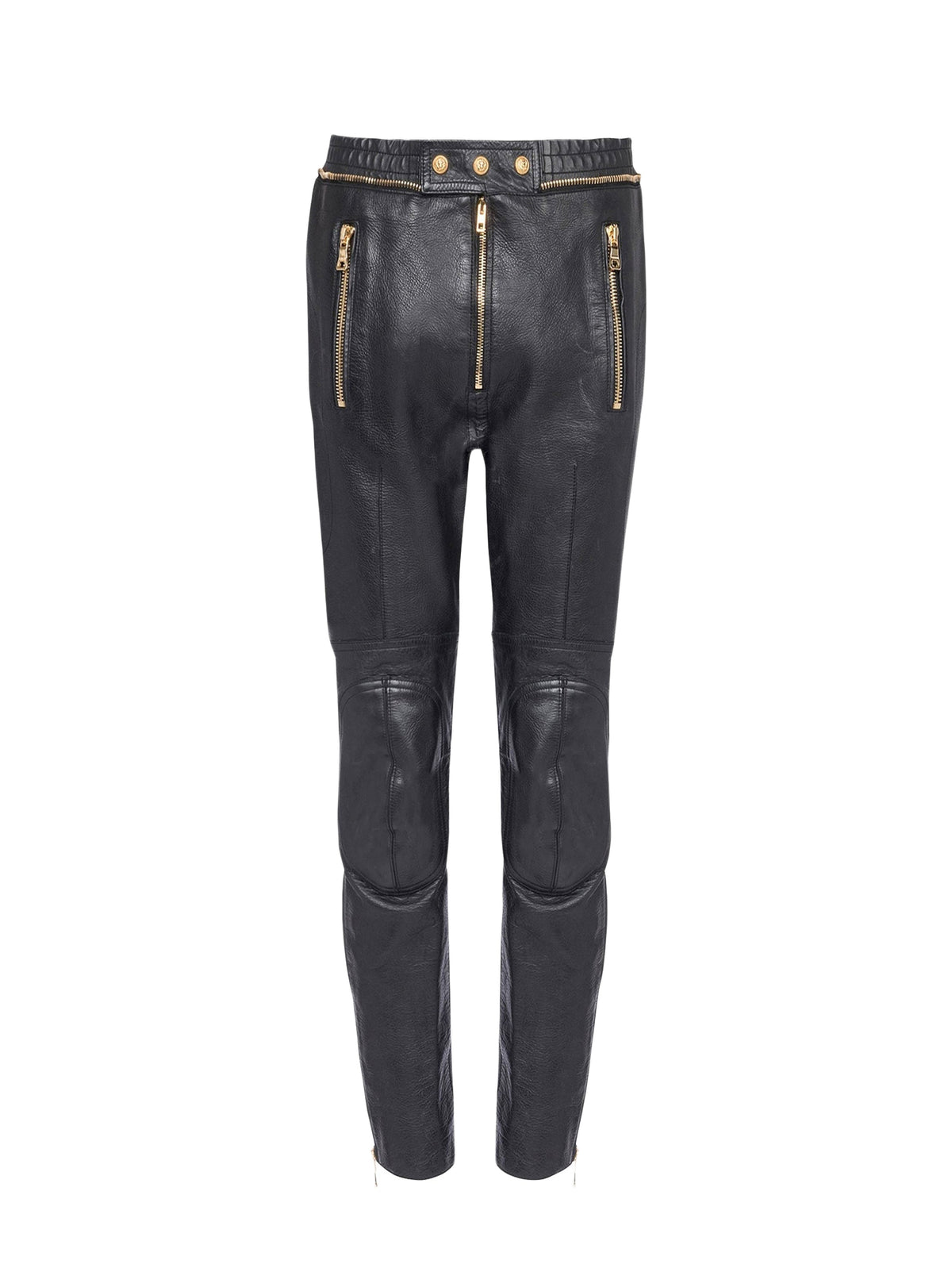 Pantalon en cuir multi zip - Noir