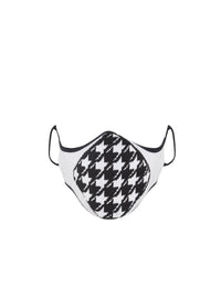 Knitted houndstooth mask - White & Black