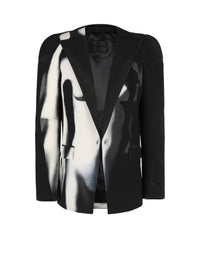 Printed Blazer - Black & White