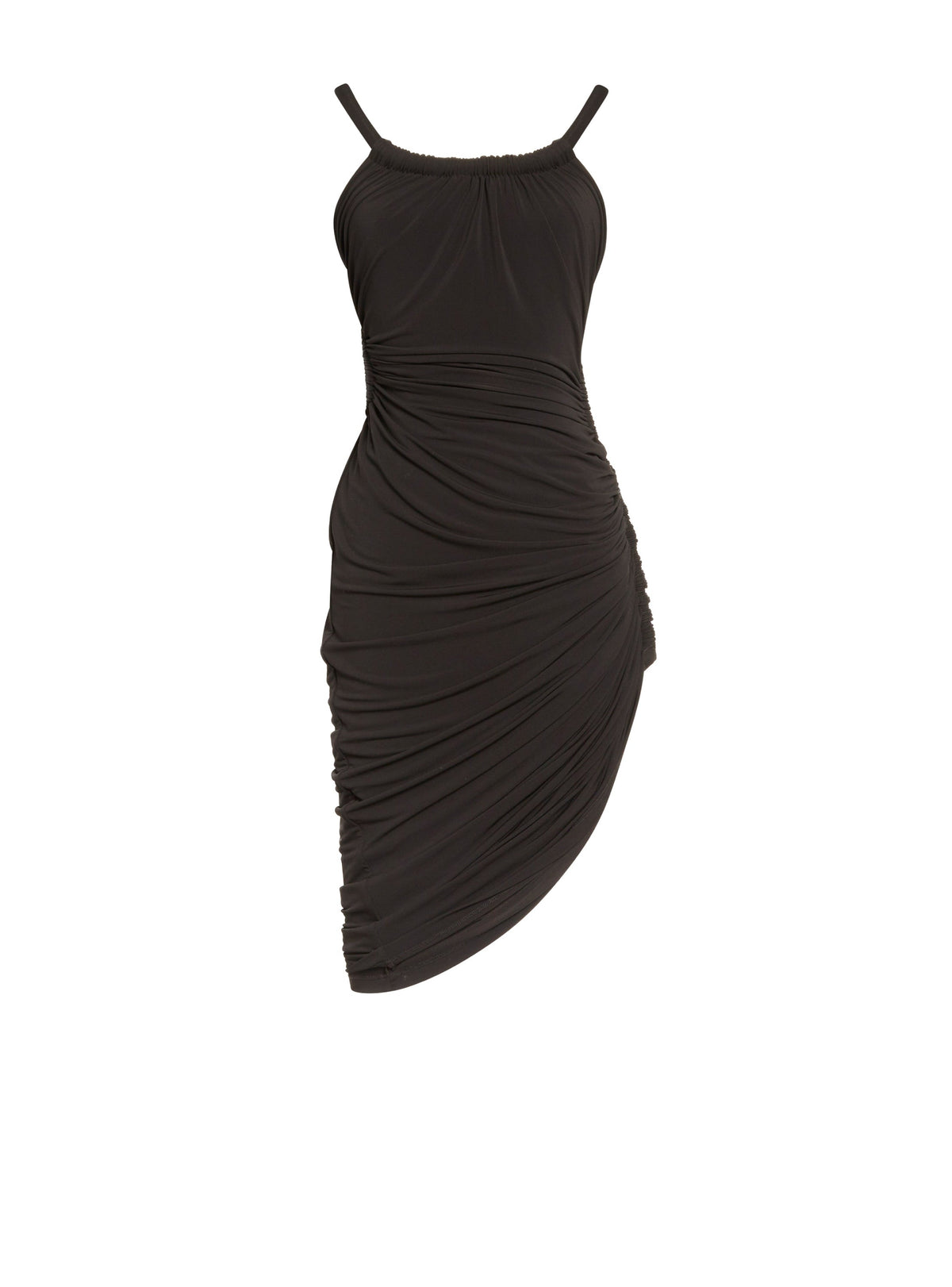 Robe longue en jersey drapé - Noir