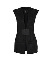 Blazer sans manches en dentelle - Noir