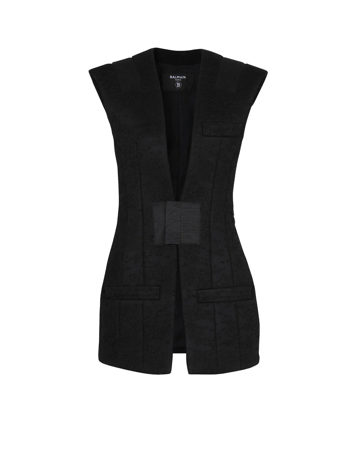 Blazer sans manches en dentelle - Noir