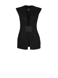 Blazer sans manches en dentelle - Noir