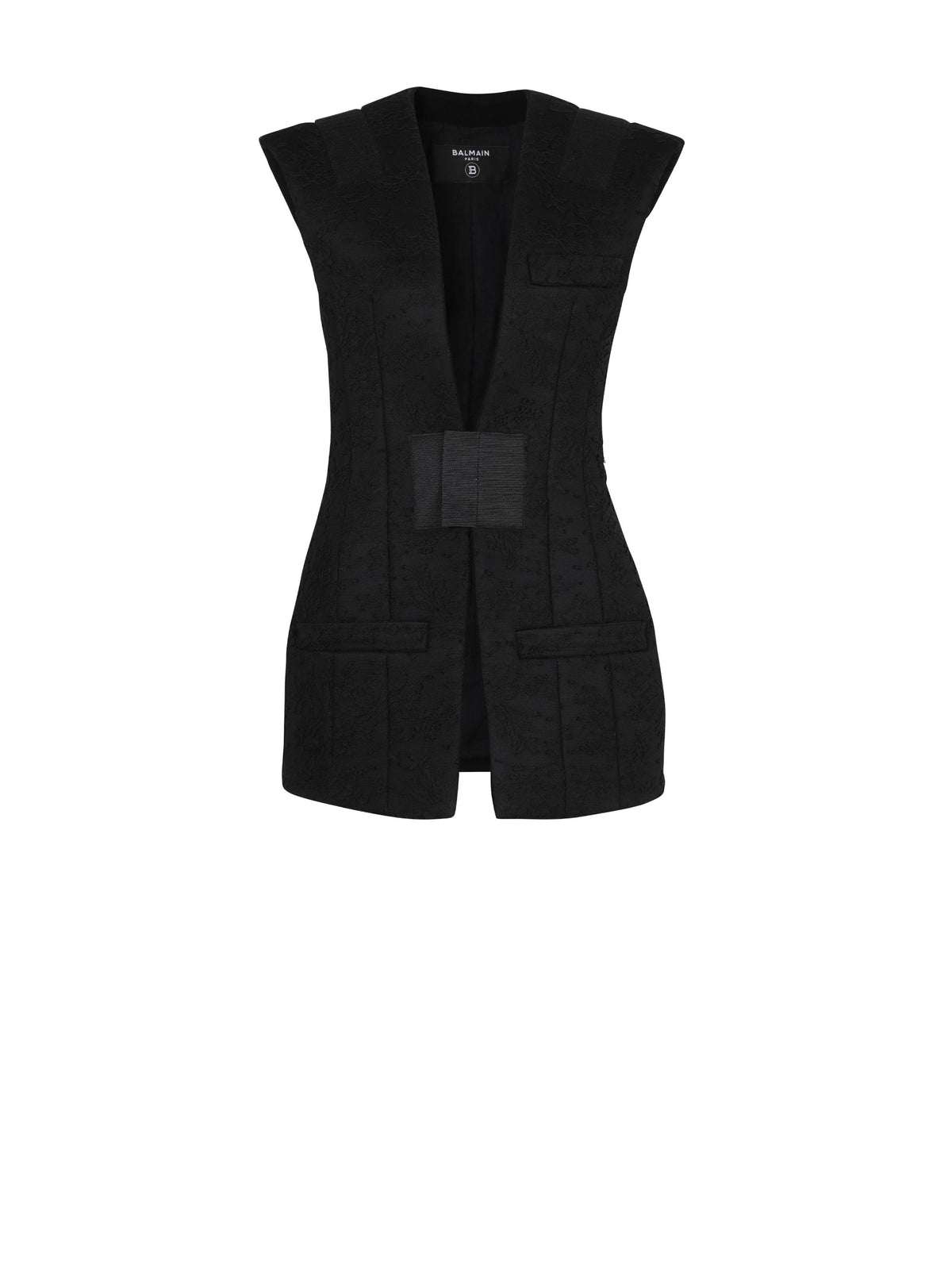 Blazer sans manches en dentelle - Noir