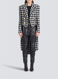 Veste boutonnée en tweed - Blanc & Noir