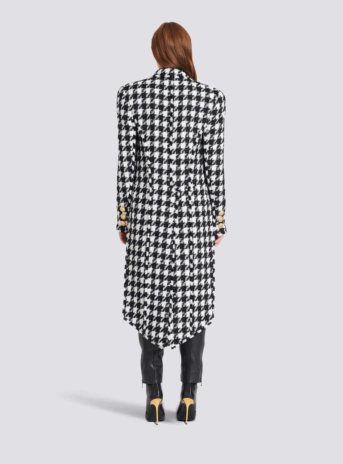 Veste boutonnée en tweed - Blanc & Noir