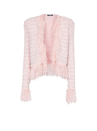 Short-sleeved tweed jacket - Light Pink