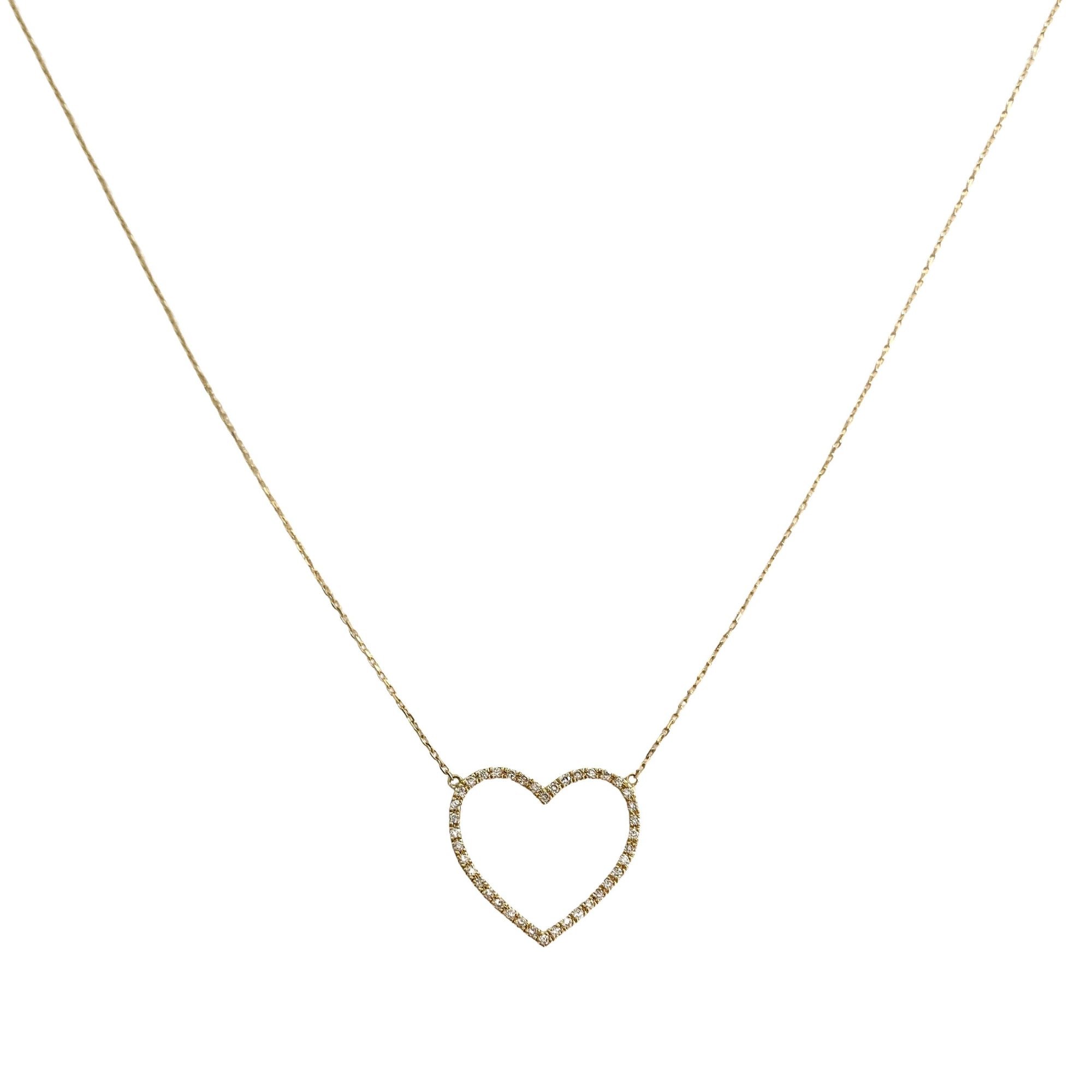 1qty RELIQUAT 1190€/ QTY IN : 1-QTY OUT : 0- ST : 0% // Collier cœur, pavé de diamants-Jaune