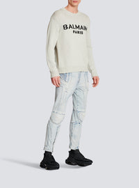 Pull à logo Paris en laine - Gris