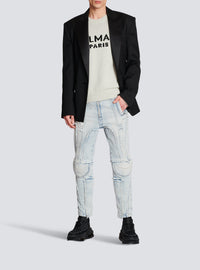 Pull à logo Paris en laine - Gris