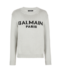 Pull en laine à logo balmain paris - Gris