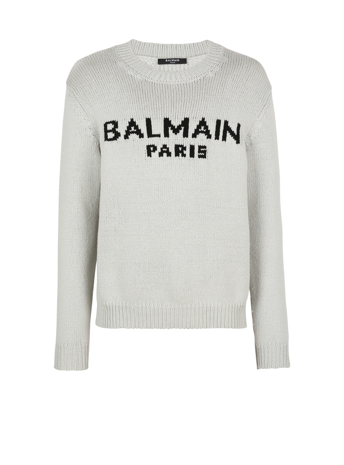 Pull en laine à logo balmain paris - Gris