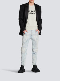 Pull à logo Paris en laine - Gris