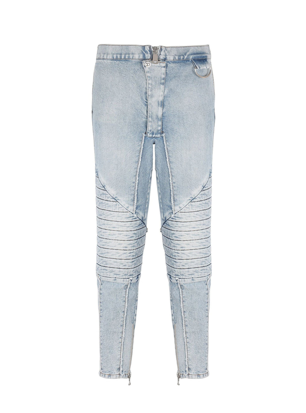 Jean nervuré à empiècements coupe slim - Bleu Jean Clair