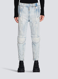 Jean nervuré à coupe slim - Bleu Jean Clair