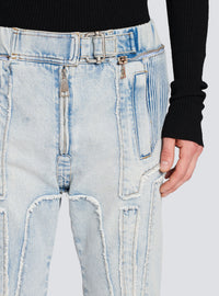 Jean nervuré à coupe slim - Bleu Jean Clair