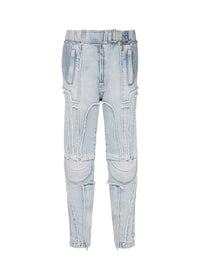 Jean nervuré à coupe slim - Bleu Jean Clair